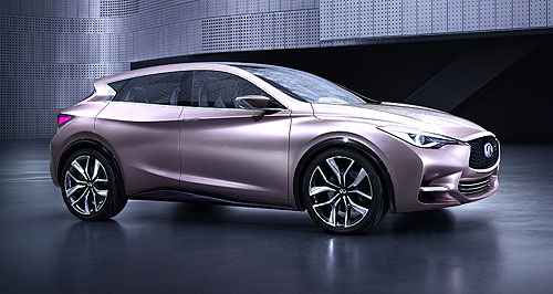 Infiniti 2015 QX30 X rated: The new Infiniti Q30 is set to spawn a small SUV dubbed QX30. 
