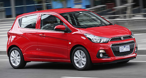 Driven: Holden Spark strikes a pose