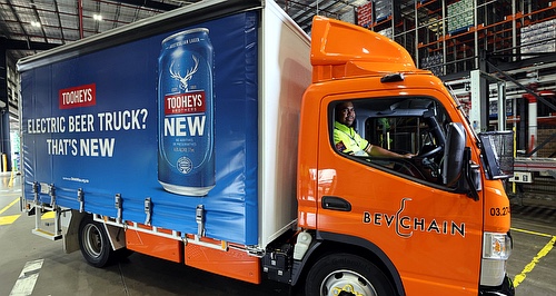 Linfox plugs into Fuso EV for beer deliveries