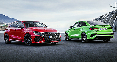 Audi details fire-breathing RS3, here in H1 2022