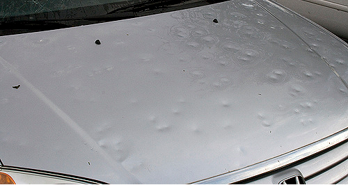 Hail pummels Melbourne car yards