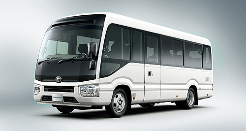 Updated Toyota Coaster bus rides in