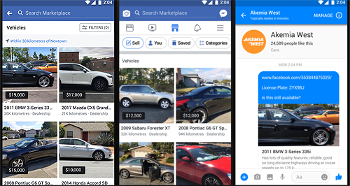 Facebook adds more to Marketplace vehicles