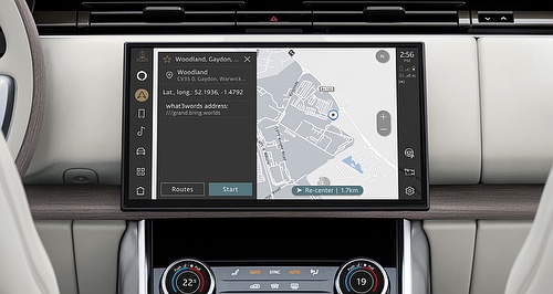 Jaguar Land Rover offers what3words navigation