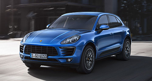 Four-cylinder Porsche Macan up in the air