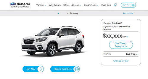Entire Subaru model range now available online