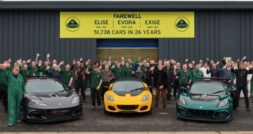 Lotus Elise, Exige, and Evora production ceases
