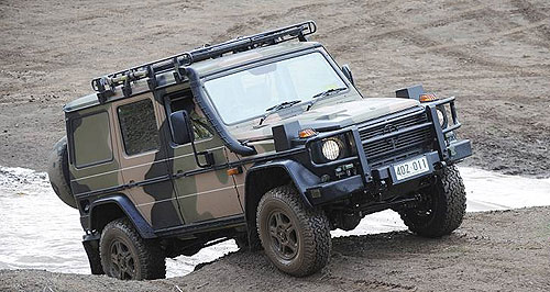 Mercedes G Force marches in