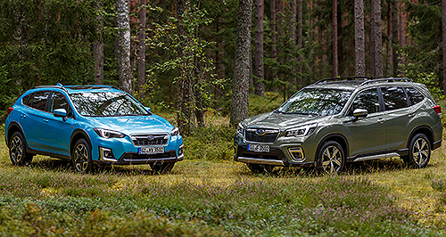 Subaru debuts hybrid XV and Forester SUV duo
